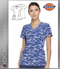 Dickies Essence Womens Get Back in Line Navy V-Neck Top