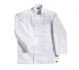Dickies Economy Chef Coat w/Knot Btns - WHT