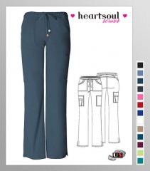 HeartSoul Picture Perfect Charmed 6-Pocket cargo Scrub Pants