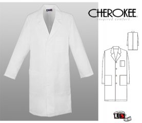 Cherokee 40" Unisex Lab Coat White