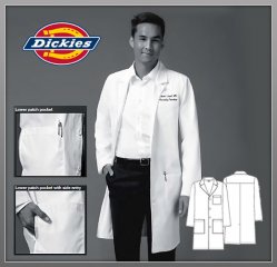 Dickies Unisex Fit Multi Pocket Notched Collar Lab Coat