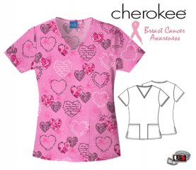 Cherokee My Sweet Love Printed fit & flare V-Neck Top