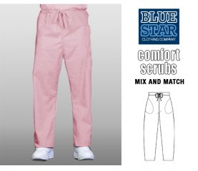 BlueStar Womens Comfort Scrubs Pants- Pink