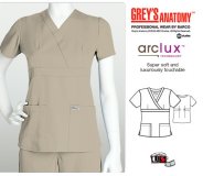 Grey's Anatomy 3 - Pocket Mock Wrap Scrub Top Indigo