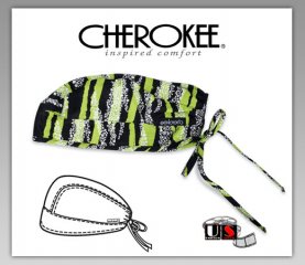 Cherokee Adjustable Tie-Back Scrub Hat in Snake Charmer