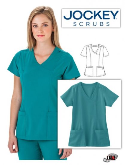 Jockey Medical Scrub Clean-Finished Mock Wrap Top - Click Image to Close