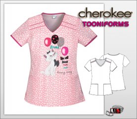 Cherokee Tooniforms Pretty Marie V-Neck Top