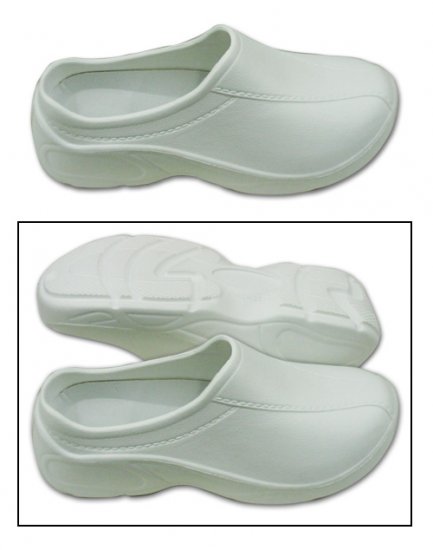 Ladies Strapless Ultralite Clogs - White - Click Image to Close