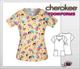 Cherokee Tooniforms Dora's Beautriful Baloon Round Neck Top