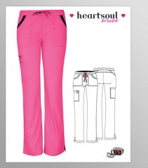 HeartSoul Breast Cancer Low-Rise Drwstring Cargo Pant - Pink