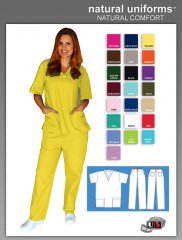 Natural Uniforms Two Piece Scrub Suit - Yellow
