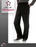 Five Star Chef Uniform Zipper Front Pant - Black