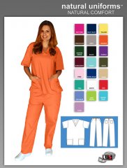 Natural Uniforms Two Piece Scrub Suit - Orange