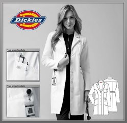 Dickies 37 Womens Original Junior Fit Lab Coat