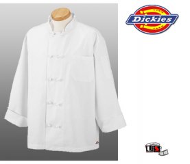 Dickies Chef Economy Chef Coat with Knot Buttons - White