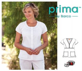 Barco Prima White 2 Pocket Button Front