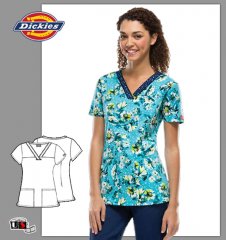 Dickies EDS Printed Good Ol' Daisies V-Neck Top