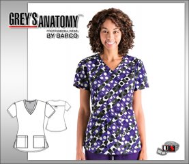 Grey's Anatomy Women's Ambrosia V-Neck Print Top