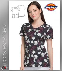 Dickies Dynamix Floral Print Womens V-Neck Top
