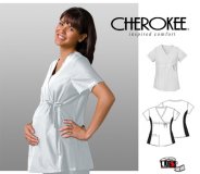 Cherokee Maternity Wrap Top White