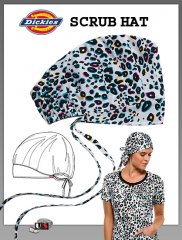 Dickies Printed Wild Cat Bouffant Scrub Hat