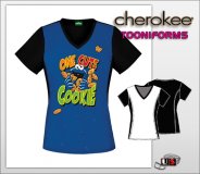Cherokee Tooniforms One Cute Cookie V-Neck Knit Panel Top