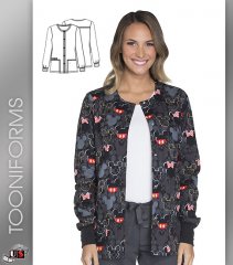 Cherokee Tooniforms Buttons and Bows Snap Front Warm-Up Jacket
