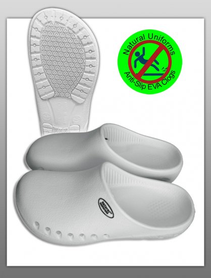 Natural Uniforms Slip on Clogs - White - Click Image to Close