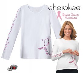 Cherokee "Spread The Love" Long Sleeve Knit Tee White