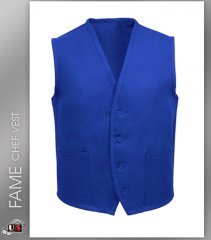 FAME Chef Unisex 2 Pocket Vest - Royal Blue