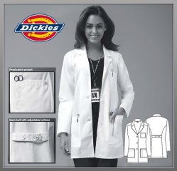 Dickies 32 Womens Classic Missy Fit Fashion Notched Collar Lab