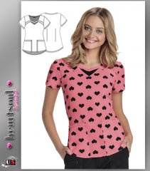 Heartsoul Women's Hard To Forget U Coral Sweetheart Neck Top