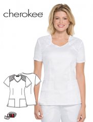 Cherokee Runway V-Neck Top Decorative Scroll Embroidery