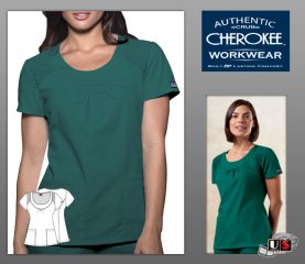 Cherokee Workwear's "U" Shape Solid Scrub Top