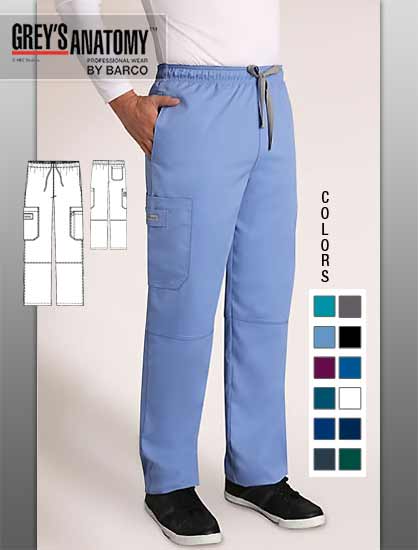 Grey's Anatomy Men's 6 Pocket Cargo Scrub Pant - Click Image to Close