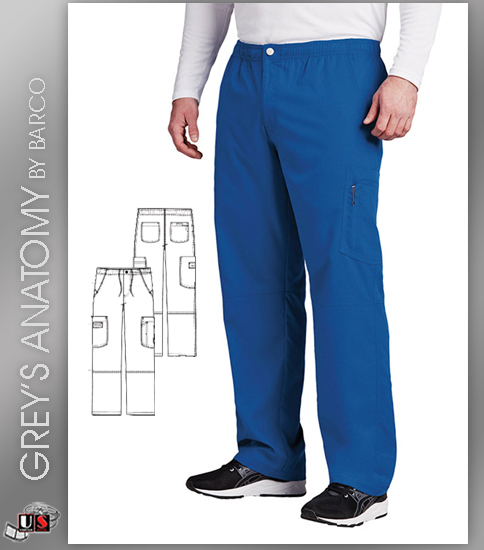 Active by Grey's Anatomy Men's Zip Fly Cargo Scrub Pant - Click Image to Close