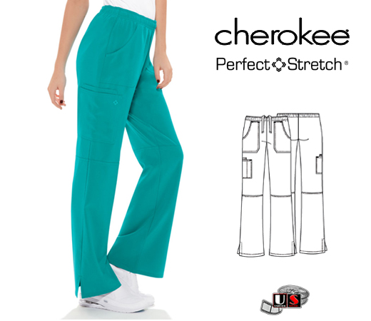 Cherokee Perfect Stretch Cargo Scrub Pant - Click Image to Close