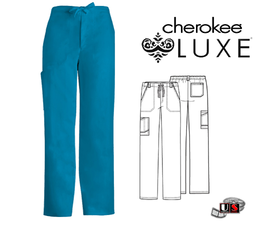 Cherokee LUXE Scrub Uniform Men's Fly Front Drawstring Pant - Click Image to Close
