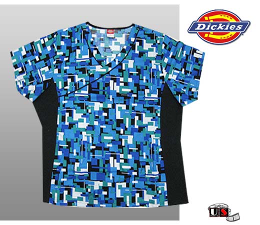 Dickies Mock-Wrap Printed Top - Graphic Abstract - Click Image to Close