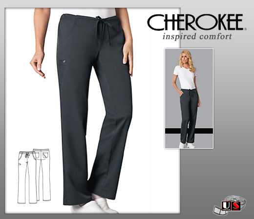 Cherokee Luxe Solid Functional Drawstring Pant - Click Image to Close