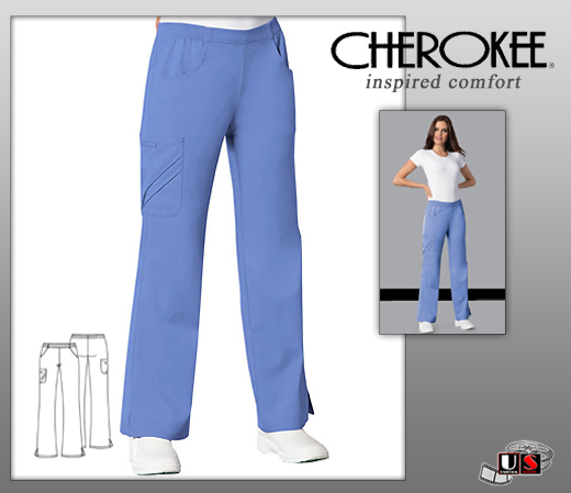 Cherokee Luxe Solid Pull On Pant Scrub - Click Image to Close