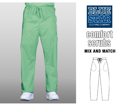 BlueStar Womens Comfort Scrubs Pants - Lime Green - Click Image to Close
