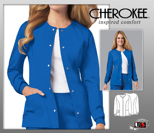 Cherokee Luxe Solid Warm-up Jacket - Click Image to Close