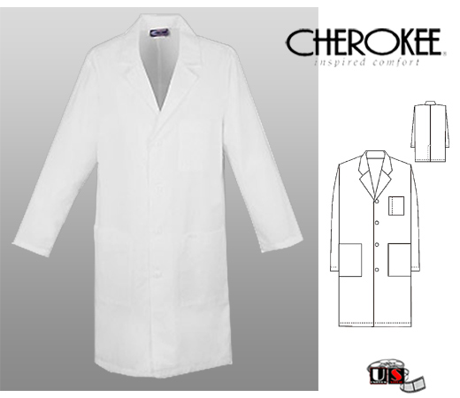 Cherokee 40" Unisex Lab Coat White - Click Image to Close