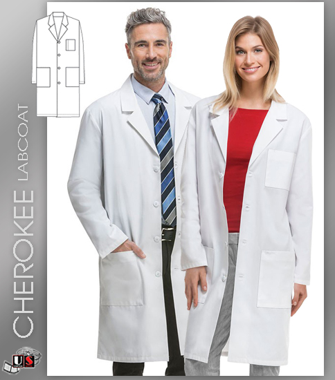 CHEROKEE Next Generation 40" Unisex Lab Coat - Click Image to Close
