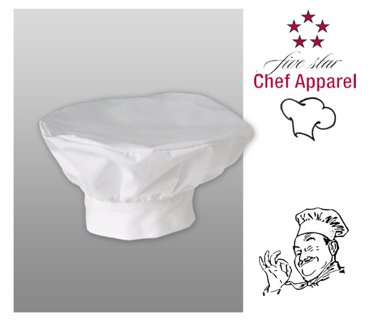 Five Star Unisex Chef's Uniform Hat - Click Image to Close