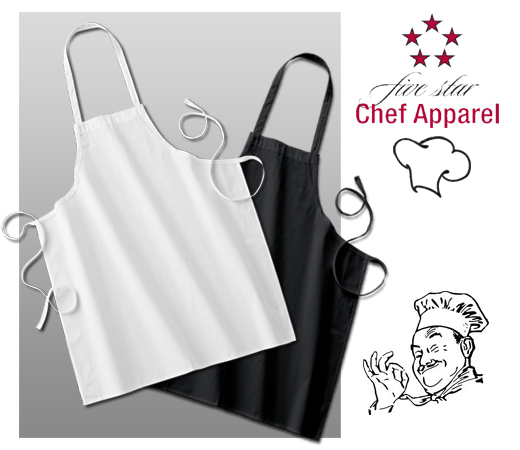 Five Star Chef's Apparel Unisex Bib Apron - Click Image to Close