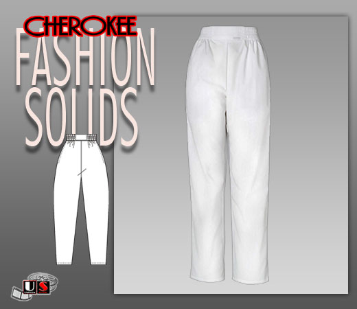 Cherokee Fashion Solids Original Boxer Pant in White - Click Image to Close