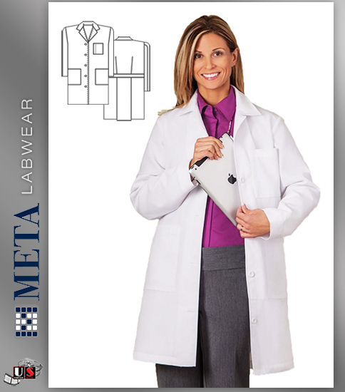 677 META Labwear Women's Consultation Lab Coat - Click Image to Close