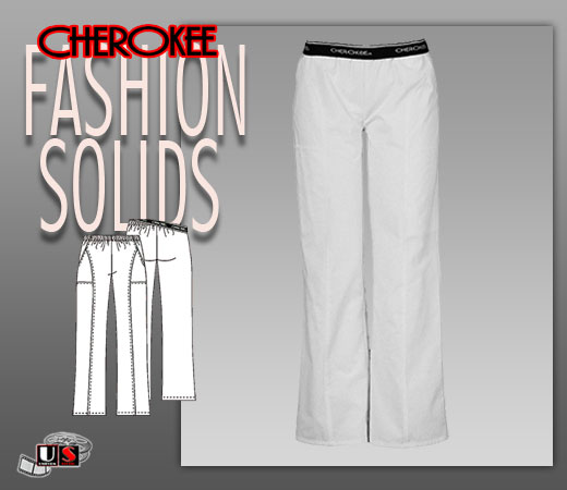 Cherokee Fashion Solids Pull-On Pant In White - Click Image to Close